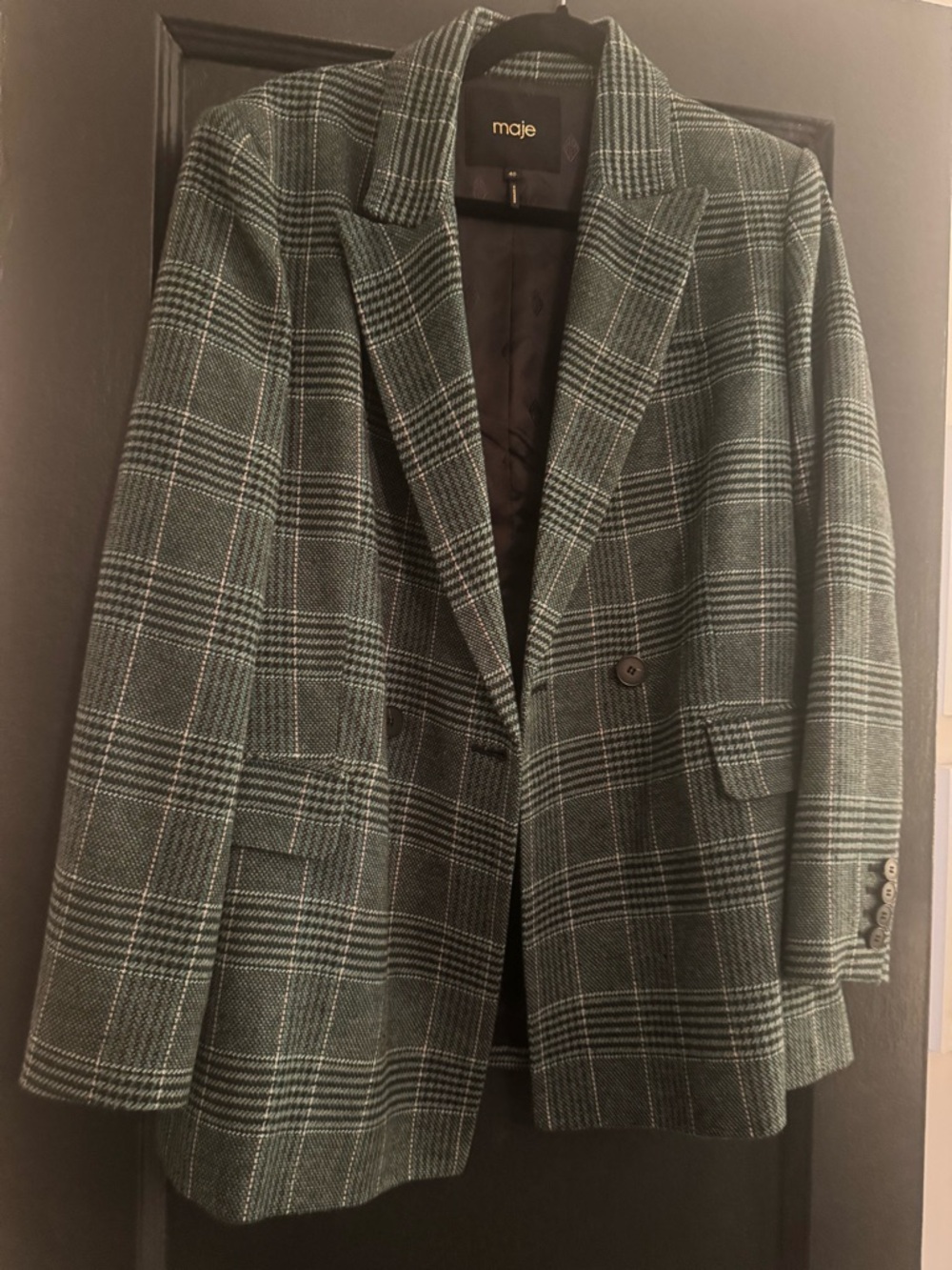 maje Green Plaid Men's Blazer size 40